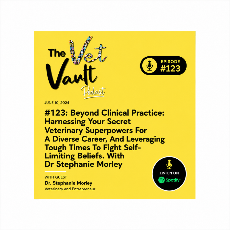Beyond Clinical Practice: Harnessing Your Secret Veterinary Superpowers For A Diverse Career, And Leveraging Tough Times To Fight Self-Limiting Beliefs. With Dr Stephanie Morley